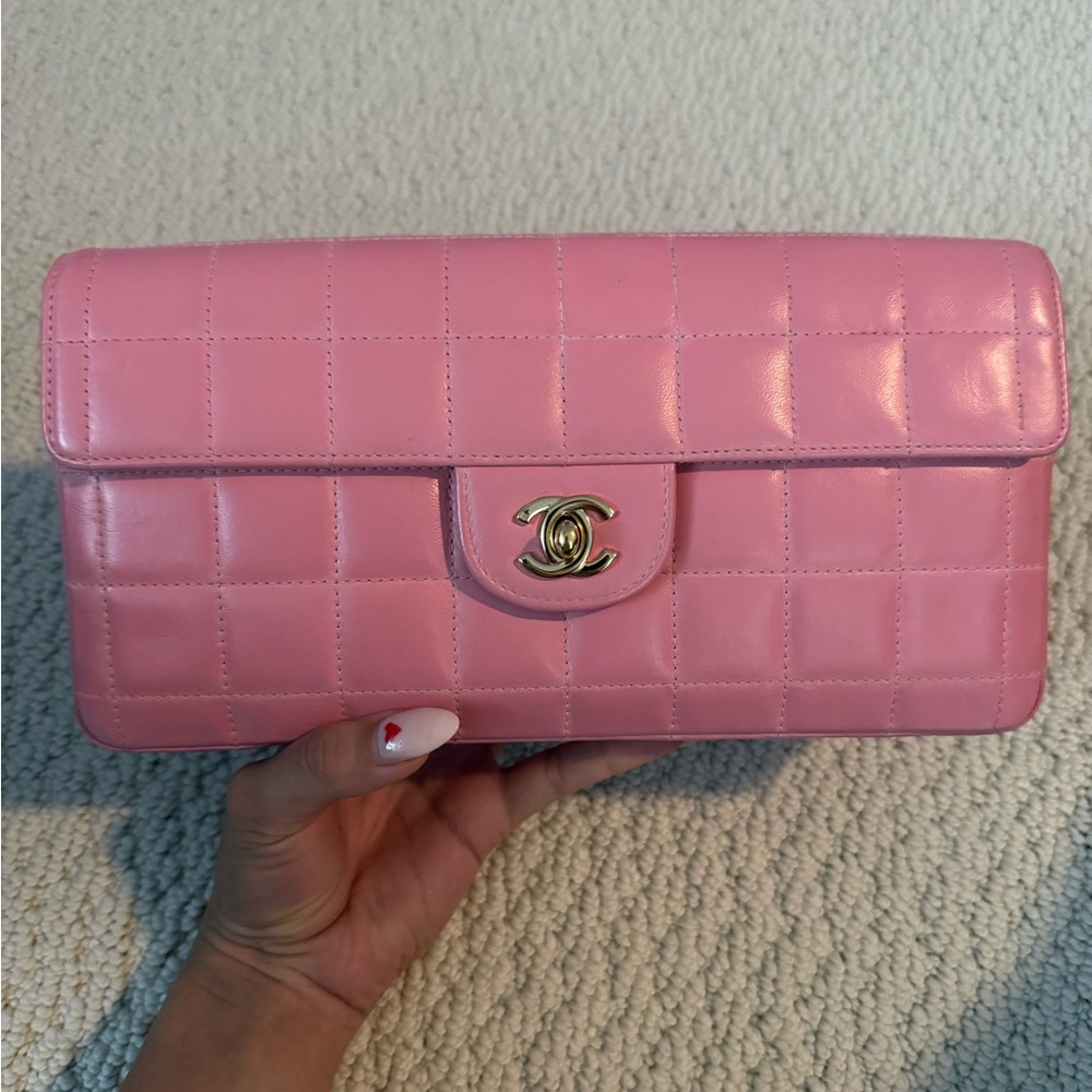 Chanel Pink Quilted East West Shoulder Bag